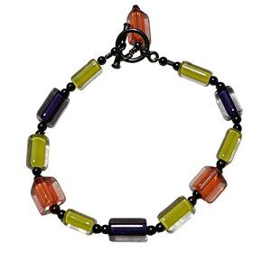 Boho Retro Colorful Glass Bead Bracelet Toggle Clasp Fashion Jewelry Women